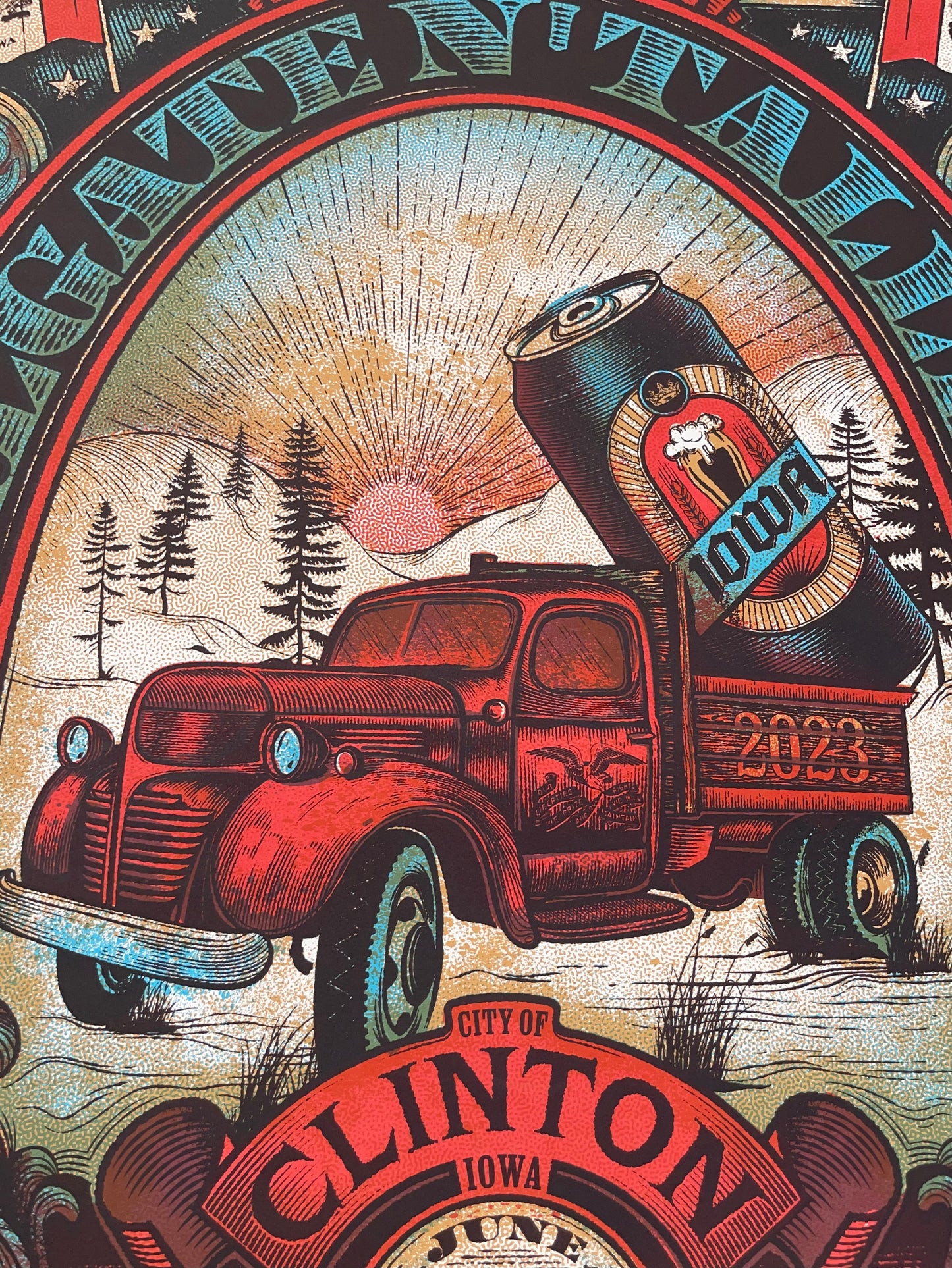 *Limited Edition* Tailgate N' Tallboys Clinton, IA 2023 Vintage Poster