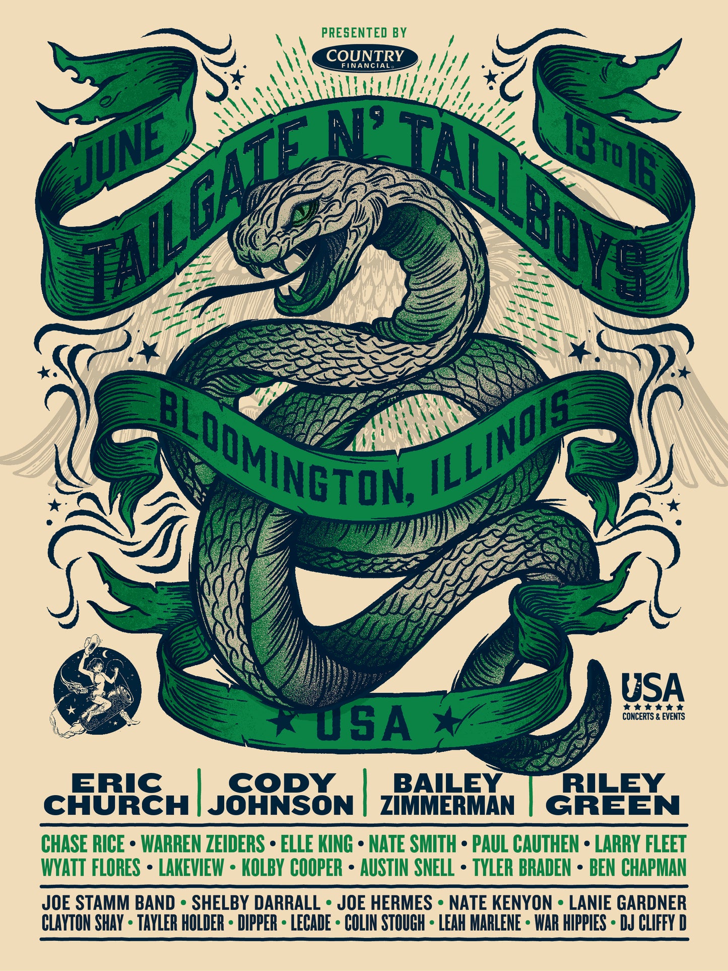 Tailgate N' Tallboys Bloomington, IL 2024 LIMITED EDITION Festival Poster