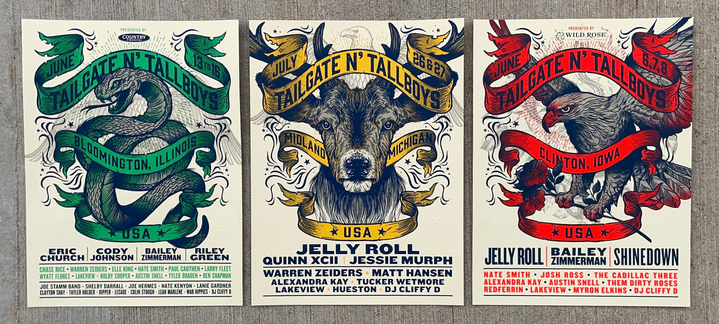 Tailgate N' Tallboys 3-Pack 2024 LIMITED EDITION Festival Posters