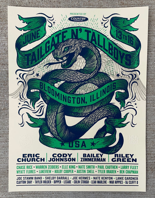 Tailgate N' Tallboys Bloomington, IL 2024 LIMITED EDITION Festival Poster
