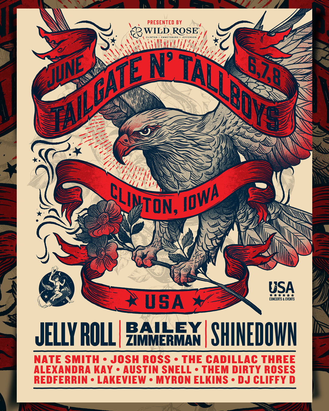 Tailgate N' Tallboys Clinton, IA 2024 LIMITED EDITION Festival Poster